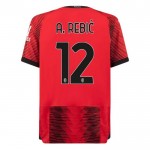 Günstige Fußballtrikots AC Mailand A. Rebic 12 Heimtrikot 2023-24 Kurzarm